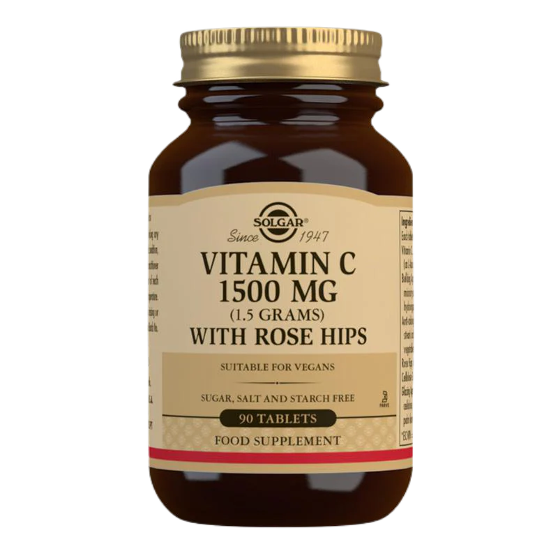 Solgar Vitamin C 1500 mg (1.5 grams) with Rose Hips Tablets