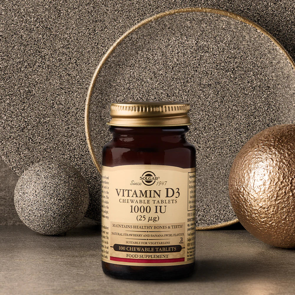 Solgar Vitamin D3 1000 IU (25 mcg) Chewable Tablets