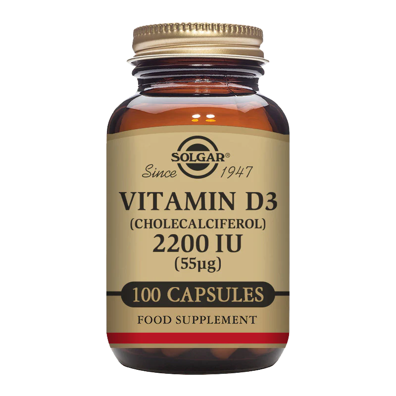 Solgar Vitamin D3 (Cholecalciferol) 2200 IU (55 mcg) Vegetable Capsules