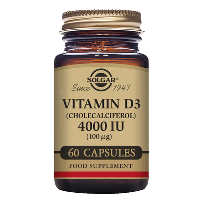 Solgar Vitamin D3 (Cholecalciferol) 4000 IU (100 mcg) Vegetable Capsules *Clearance*